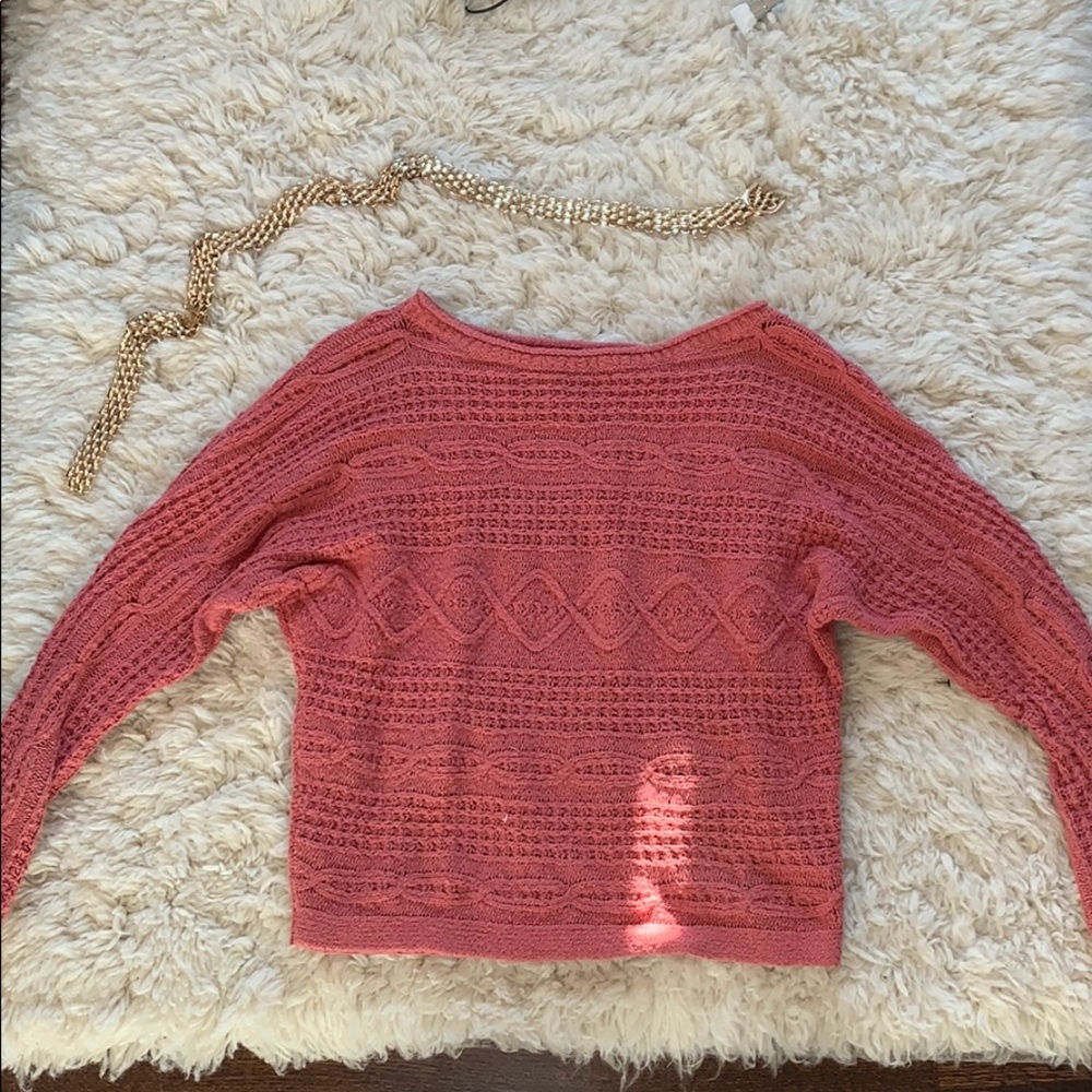 Pink knitted sweatshirt!